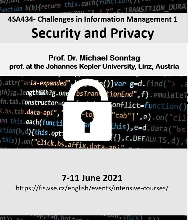 Mimosemestrální kurz 4SA434 – Challenges in Information Management – Security and Privacy